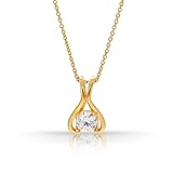 S Cubic Zirconia Necklace with Palladium and Gold
