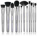 BS-MALL 12 PCS Makeup Brush Set Premium Synthetic Silver Foundation Blending Blush Face Powder Brush Makeup Brush Kit