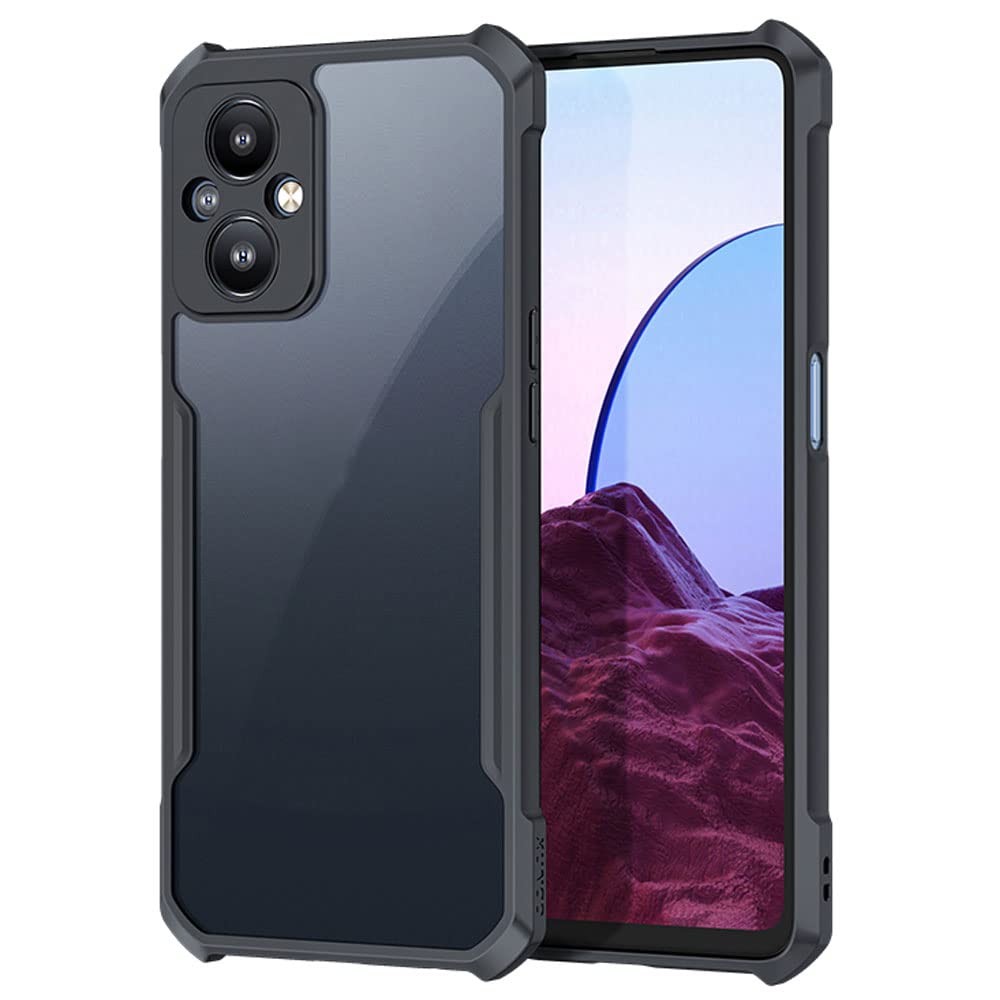 TECHGEAR Tough Case for Oppo Reno 8 Lite 5G [Fusion Armour] Premium Hybrid Tough Rugged Protective Bumper Case Heavy Duty Protection with Clear Back Designed For Oppo Reno 8 Lite 5G - Black