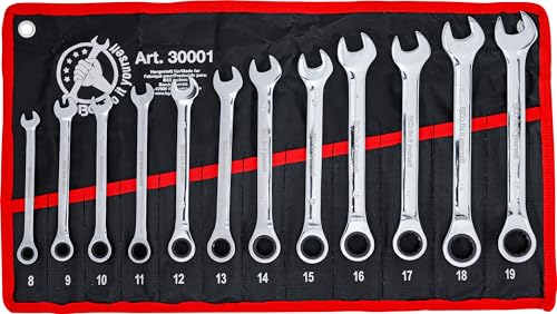 BGS Diy 30001 | Serie di chiavi combinate a cricchetto | 8 - 19 mm | 12 pz.