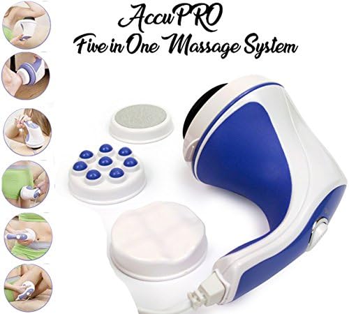 AccuPRO 5 IN 1 Kneading Massager With Added Attachments For Stiff, Bruised, Sore, Aching Muscles ; For Shoulders, Neck, Arms, Legs, Back, And An All Around Massaging Experience