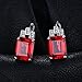 Jewelrypalace Luxury Emerald Cut 12.1ct Created Red Ruby Clip On Earrings 925 Sterling Silver