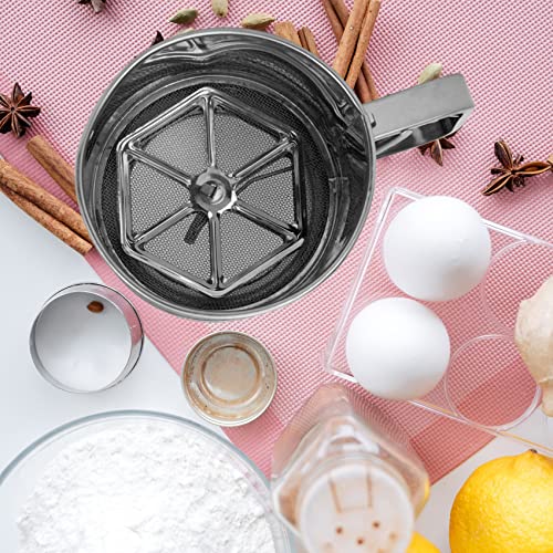 Flour Sifter Stainless Steel Sifter for Baking Semi Automatic Small