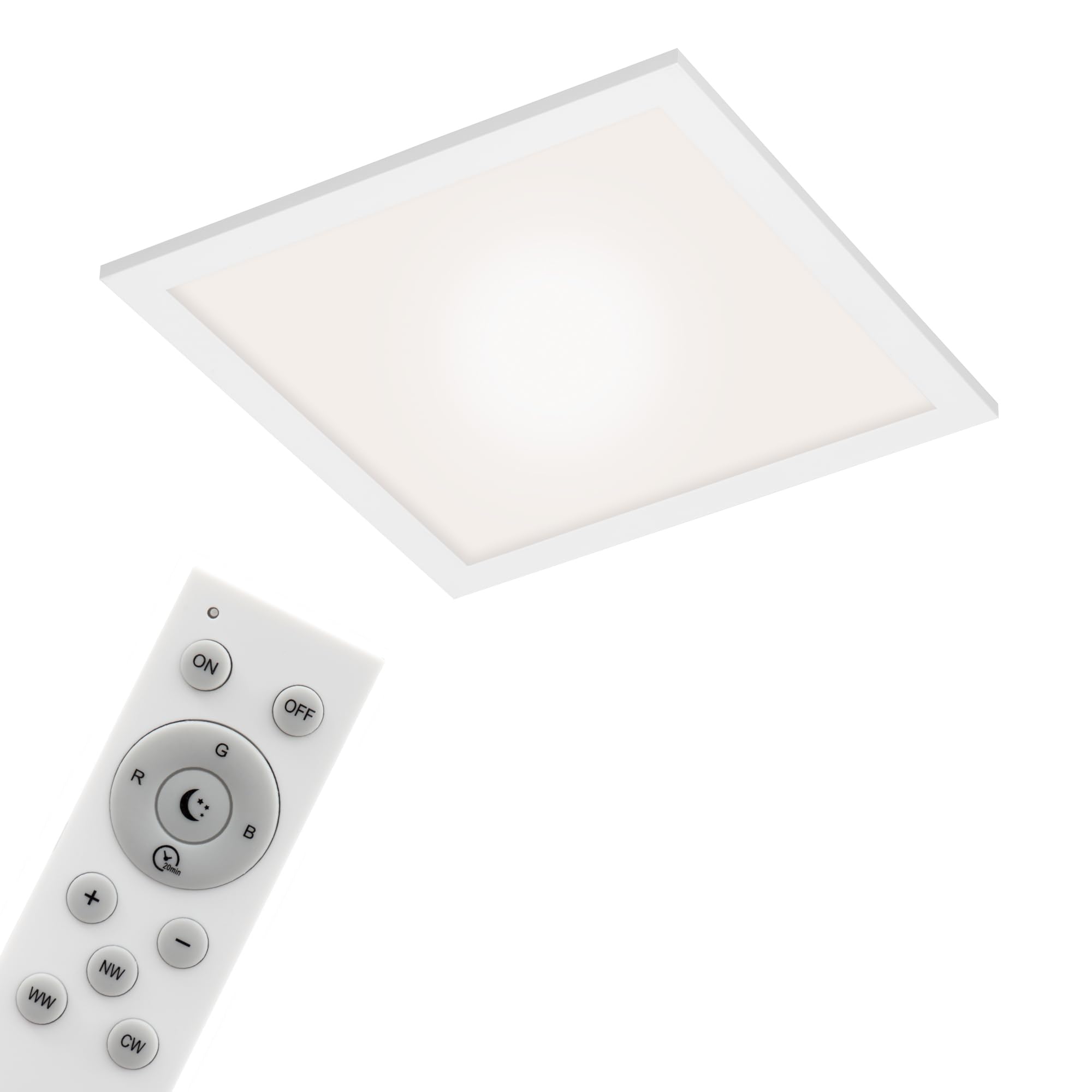 BRILONER - LED Ceiling Light Flat Smart Home, App and Voice Control, Colourful RGB+W Light, LED Lamp, LED Ceiling Light, Living Room Lamp, LED Panel, Bedroom Lamp, 29.5 x 29.5 x 6.1 cm, White