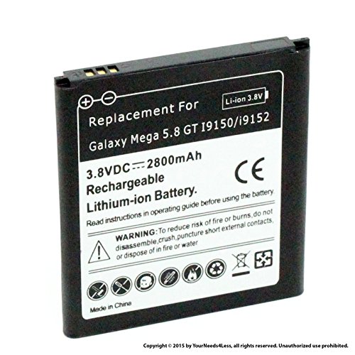 YN4L® 2800mAh battery for Samsung Galaxy Mega 5.8 GT-i9150; GT-i9152; SCH-i959; EB-B600BUBESTA