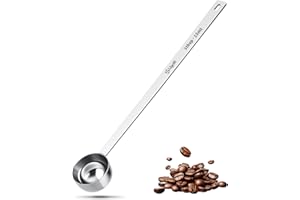 Ugotit 304 Stainless Steel Coffee Scoop 1 Tablespoon, Long Handle Measuring Scoop for Deep Jars, Dishwasher Safe, Engraved TB