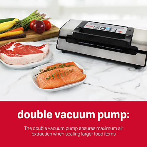 Nesco Deluxe Food VS12 Vacuum Sealer, 130 Watts, Kit Bags & Viewing