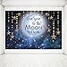 MEHOFOTO Photo Background Love You to The Moon Night Sky Gold Hanging Stars Birthday Party Decoration Banner Baby Shower Backdrops for Photography 7x5ft