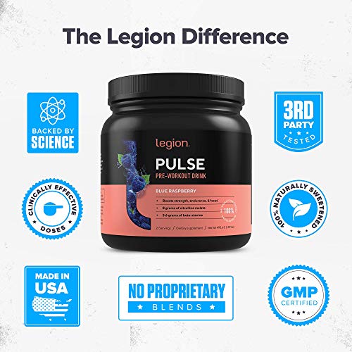 LEGION Pulse Pre Workout Supplement All Natural Nitric Oxide