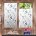Window Decor Film Cling Privacy Frosted Flowers Sticker Glass Heat Control Stained Glass DIY Static Film Glue Free PVC Vinyl For Home Kitchen Office College Store 17.7X78.Inch