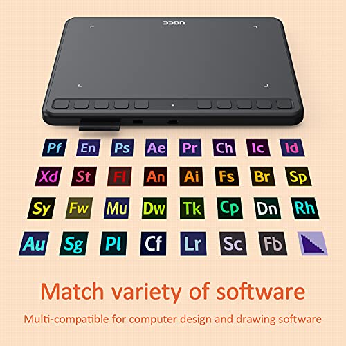 Drawing Tablet, UGEE Computer Graphics Tablets with 10 Hot Keys, 6.5x4 inch OSU Tablet with
