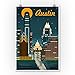 Austin, Texas - Retro Skyline (9x12 Art Print, Wall Decor Travel Poster)