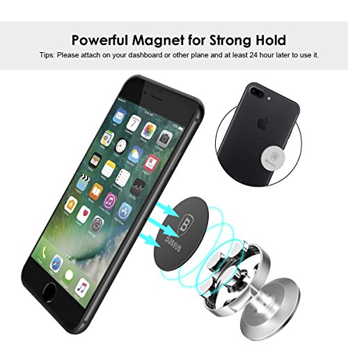 Cell Phone Holder, Baseus Universal Magnetic Car Mount Compact for iPhone X / 8 / 8 Plus 7 / 7 Plus / 6s / 6 / Galaxy S8 / S7 and more Cell Phones & Accessories, Accessories, Car Accessories, Car Cradles & Mounts