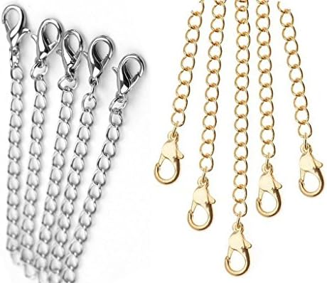 Necklace Extenders Bundle Set - 8 chains PLUS+ 2 Magnetic Extenders in Gold &amp; Silver