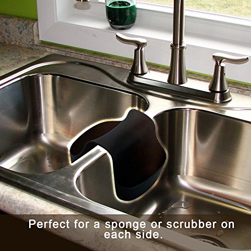 image for MWShop Utility Sink Caddy Double Black Saddle Style Kitchen Organizer 