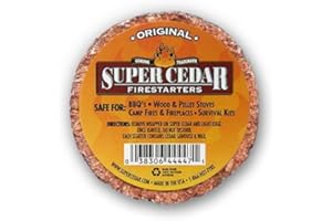 SUPER CEDAR FIRESTARTERS - 100 Count Starts up to 400 Fires for Wood Stoves, Campfires, Grill Pit and Fireplace, Natural & Waterproof, Easy to Light, Fresh Cedar Aroma, Burns for 30 Minutes.