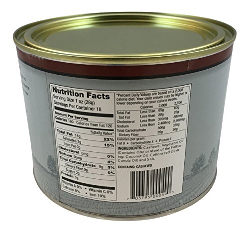 Whitleyâ€™s Jumbo Cashews Salted 18 Oz.