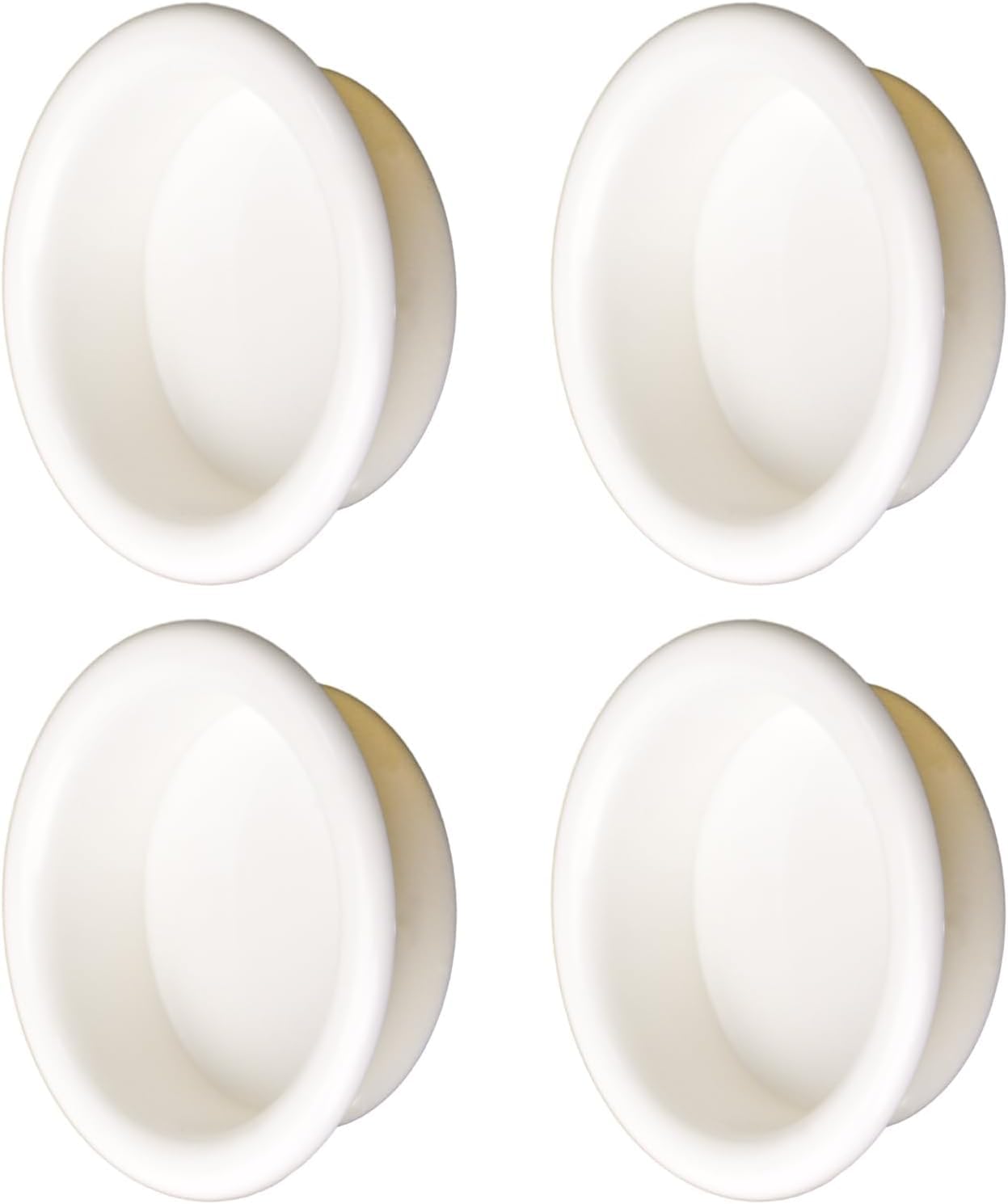MOROBOR 4 Pack Closet Door Finger Pulls, Plastic Round Sliding Pull, Recessed Kitchen Cabinet Handles Pull, Invisible Door Handle, White