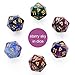 FLASHOWL Galaxy Dice Starry Sky Polyhedral Dice Set Table Games Dice 6 Sets Dice 6 x 7 Die Series D20, D12, D10, D8, D6, D4 DND dice DND RPG MTG Double Colors,6 Colors Stress Relieve(42 Pieces)