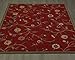 Machine Washable Floral Leaves Design Non-Slip Rubberback 8x10 Traditional Area Rug for Living Room, Bedroom, Kitchen, 7'10