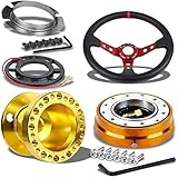 350MM 3" Red Tri-Spoke/Red Stripe Steering