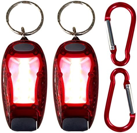 3 Modes LED Safety Lights 2 Packs Clip on Strobe Running Cycling Dog Collar Bike Tail Warning Light High Visibility Accessories for Reflective Gear (Red)