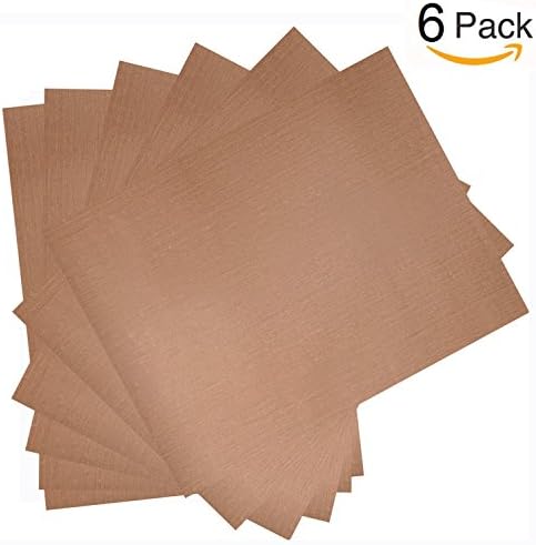 6 Pack PTFE Teflon Sheet for Heat Press Transfer Sheet 16 x 20" Non Stick Heat Resistant Craft Mat, Protects Iron and Work Area