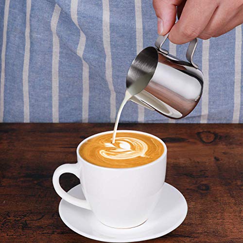 BESLIME Barista Aufschäumkännchen Espressokännchen 150ml Milchkanne aus Edelstahl, Milk Pitcher, Milch Aufschäumkännchen für Cappuccino und Latté – Bild 3