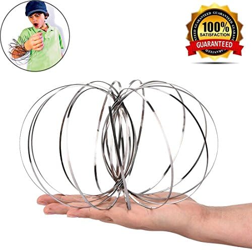 Flow Ring Kinetic Spring Toy Stainless Steel Toys 3D Sculpture Ring Magic Game Toy for Kids Adult