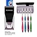 Ocathnon Dust-Proof Toothpaste Dispenser and Toothpaste Squeezer Kit Wall Mounted 5 Toothbrush Holder with Cover Hand Free Toothpaste Squeezer-Black