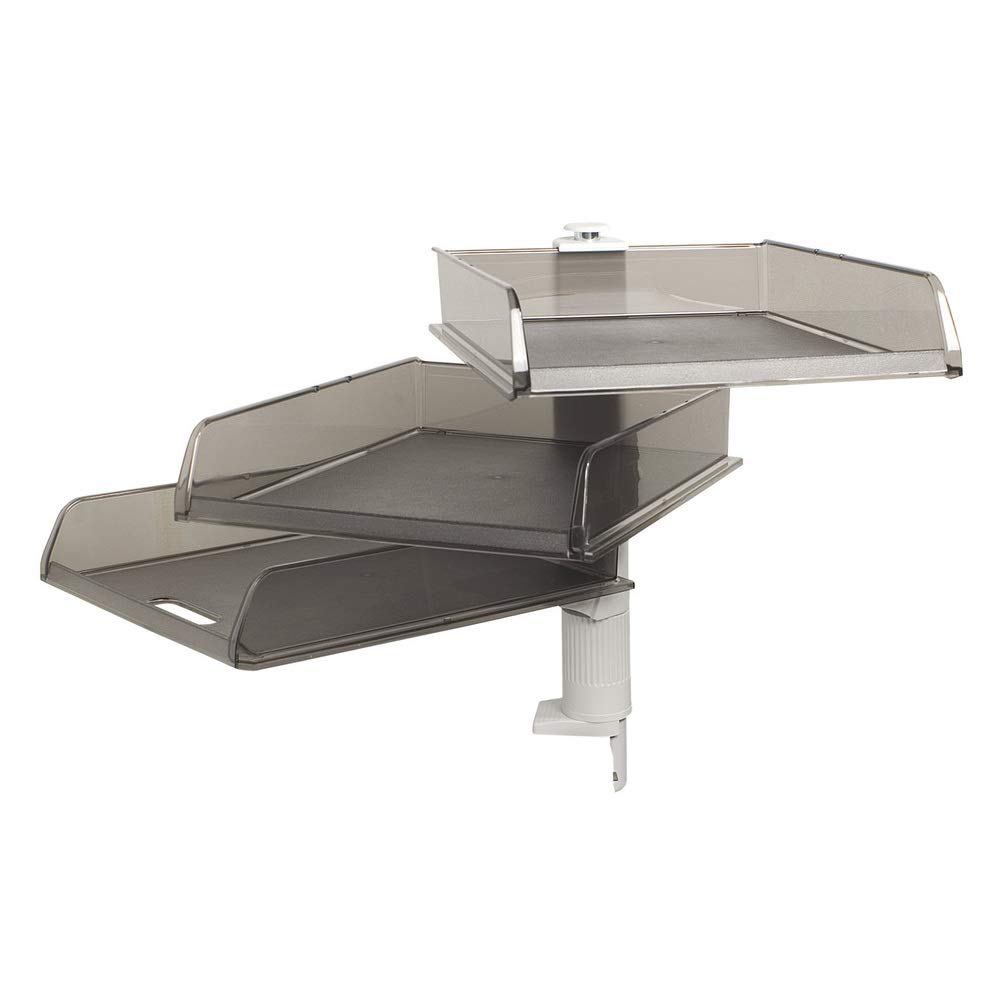 Exacompta - Ref 12027D - Swivel Column with 3 Letter Trays - 395 x 272 x 387mm in Size, Suitable for B4 Documents, 360 Degree Motion - Light Grey/Grey Translucent — image 1