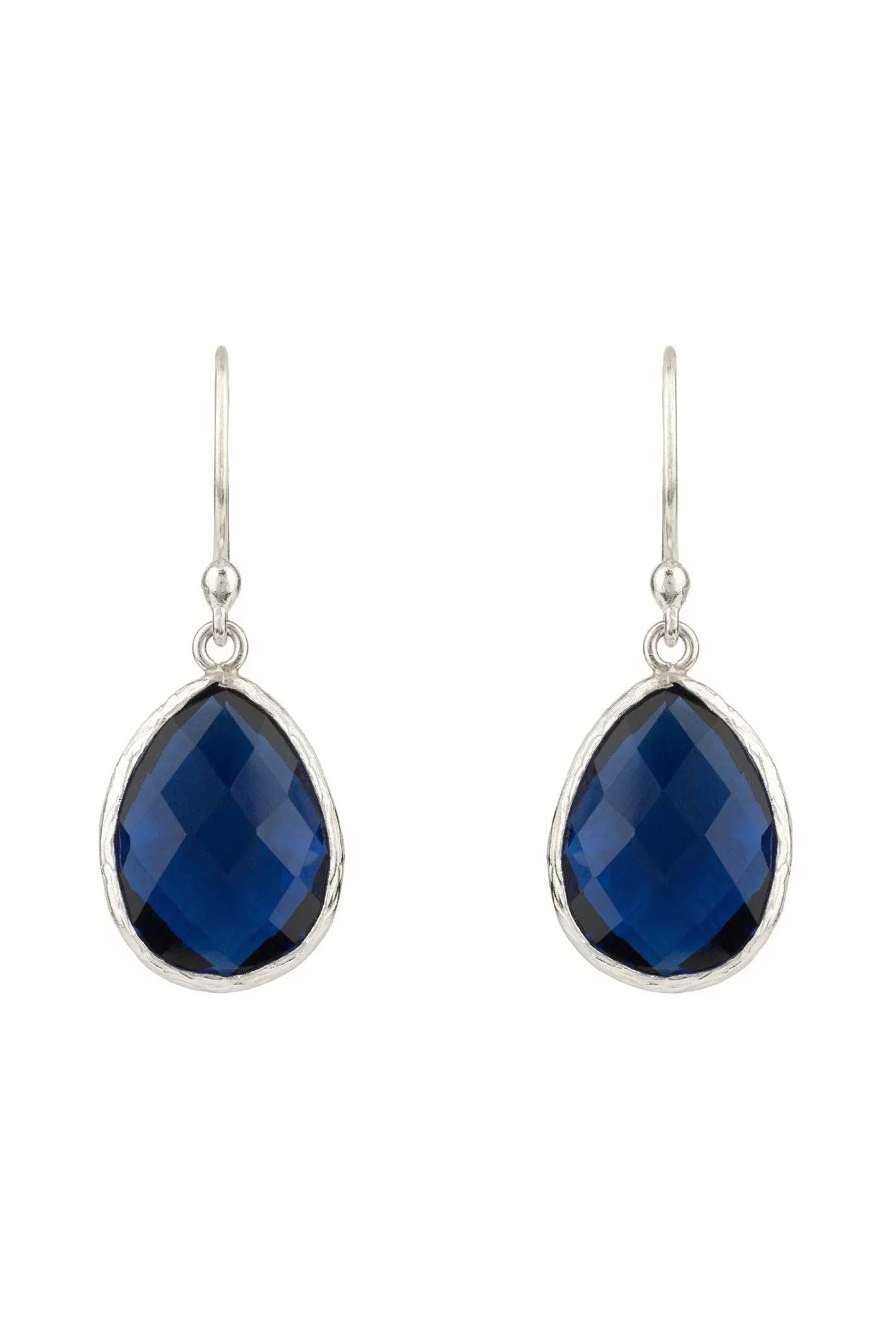 Petite Drop Earrings Sapphire Hydro Silver