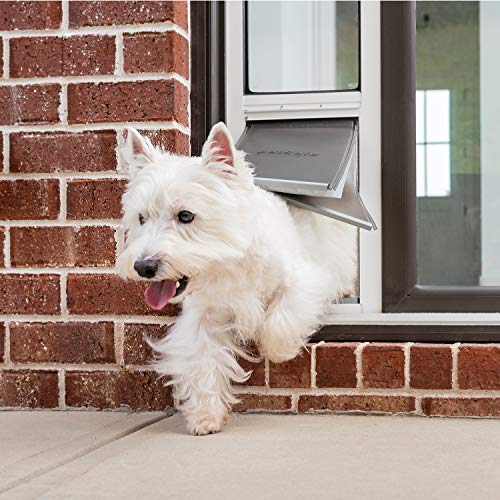 PetSafe Extreme Weather Sliding Glass Pet Door - Energy Efficient Entry for Dogs & Cats - Triple Flap with Magnetic Seal - Durable Aluminum Frame - Easy Install - Mediume