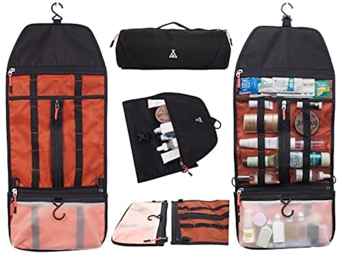 Compact Travel Toiletry Bag, Hanging Toiletry Bag for Men, Roll Up