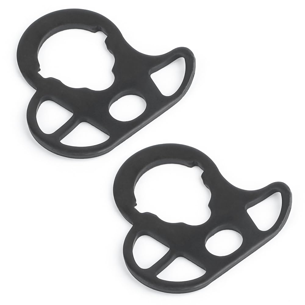 QIRUIMY 2PCS Tactical Sling Swivel End Plate,CQD Rear Sling Mount with Double Louble Loops Accessories for AEG M4 / M16 End Plate rod (Black)