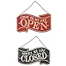 NIKKY HOME Rustic Double Sided Wooden Open and Closed Signs with Chain Hand, 11.87 x 0.37 x 10.87 Inches
