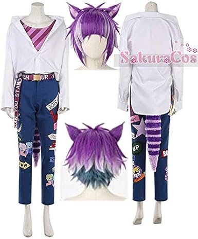 Amazon ツイステッドワンダーランド ツイステ ハロウィン チェーニャ チェシャ猫 コスプレ衣装 ウィッグ 靴追加可 風 コスプレ 仮装 通販