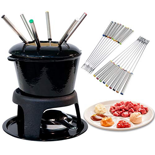 Vaorwne 18 Pieces Stainless Steel Fondue Forks with Heat Resistant Handle for Cheese Chocolate Fondue Roast Marshmallows Meat,9.5 - Thumbnail 3