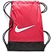 Nike Brasilia Training Gymsack, Drawstring Backpack with Zippered Sides, Water-Resistant Bag, Rush Pink/Black/White