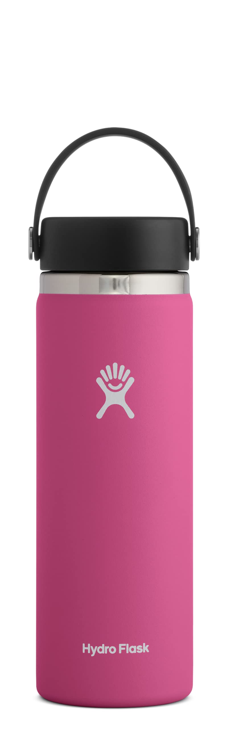 HYDRO FLASK - Water Bottle 591 ml (20 oz) - Vacuum Insulated Stainless Steel Water Bottle Flask with Leak Proof Flex Cap with Strap - BPA-Free - Wide Mouth - Carnation