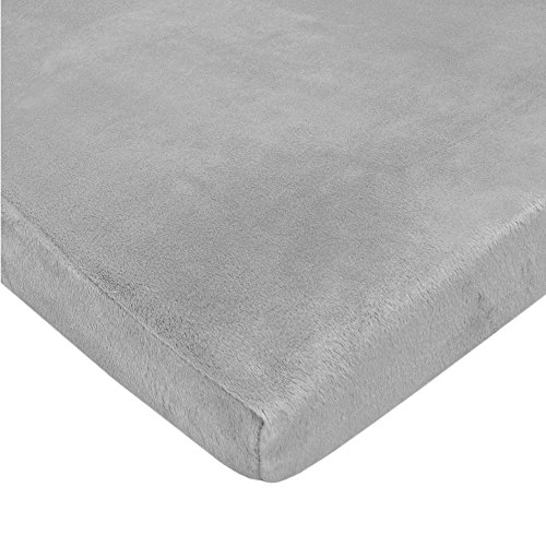 American Baby Company Heavenly Soft Chenille Fitted Pack N Play Playard Sheet, Gray, 27