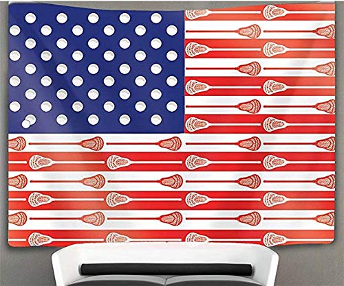 US TANG USA Lacrosse Sticks Flag Wall Tapestry Hippie Art Tapestry Wall Hanging Home Decor Extra Large tablecloths 40x60 inches for Bedroom Living Room Dorm Room