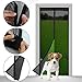 Magnetic Screen Door – Yookat Full Frame Velcro, Magnets Snap Shut Automatically, Fits Door Size Up to 34” x 82” Heavy Duty Reinforced Mesh Curtain Ultra Seal Super Fine Fly Mesh (Black)