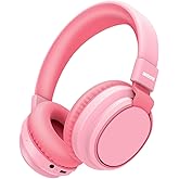 MIDOLA Kids Headphones Wireless Bluetooth 5.4 68H Play Time Volume Limit 85/94dB Over-Ear Foldable Headset,Type-C Fast Charging,with Wired Aux Mic for Toddler Boy Girl Pad Tablet Pink