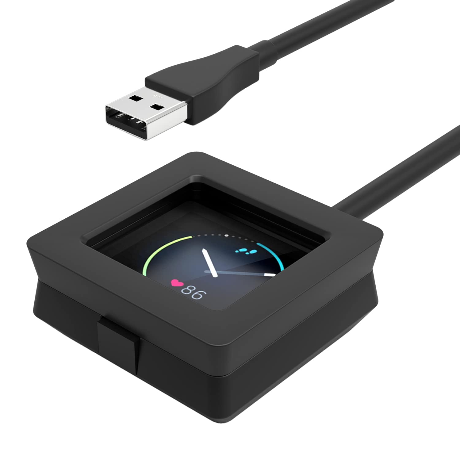MoKo Charger Compatible with Fitbit Blaze Smart Fitness Watch, Replacement Charging Cradle Dock with 93cm/36.61" USB Charging Cable, Black