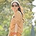 HuntGold Lady Women Fashion Camellia Warm Soft Wool Crochet Headband Knit Wide Hair Band(beige)
