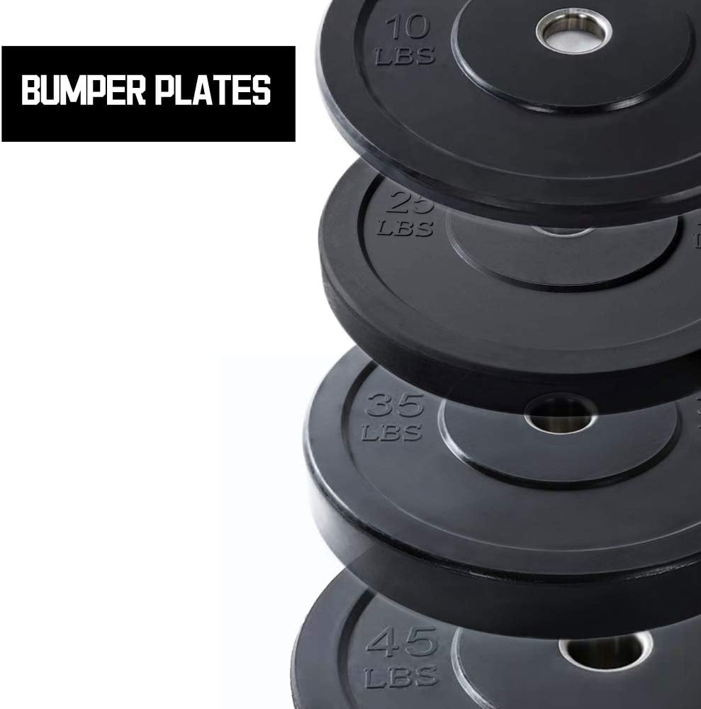 IRUI Premium Bumper Plates, High Elastic Olympic Weight Plates Set Barbell Weighted Plates for Strength Training, Work Out Weight Fitness single/35lb