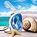Zeeshy Full Face Snorkel Mask, 180º Panoramic View Diving Scuba Mask Easy breath with Anti-Fog and Anti-Leak with Adjustable Head Straps Design for Adults,Youth,kids ( BLUE-XS/S )