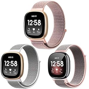 Nigaee Horlogebandje voor Fitbit Versa 3 / Fitbit Sense armband nylon duurzaam reservearmbanden compatibel met Fitbit…