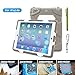 iPad Case,iPad 5 Case,iPad Air Case,ACEGUARDER [[Heavy Duty]]CaseWaterproofRainproofShockproof Kids Proof Case for iPad 5/iPad Air [Gifts Outdoor Carabiner + Whistle + Handwritten Touch Pen] (Aceguarder Brand)(Gray/White)